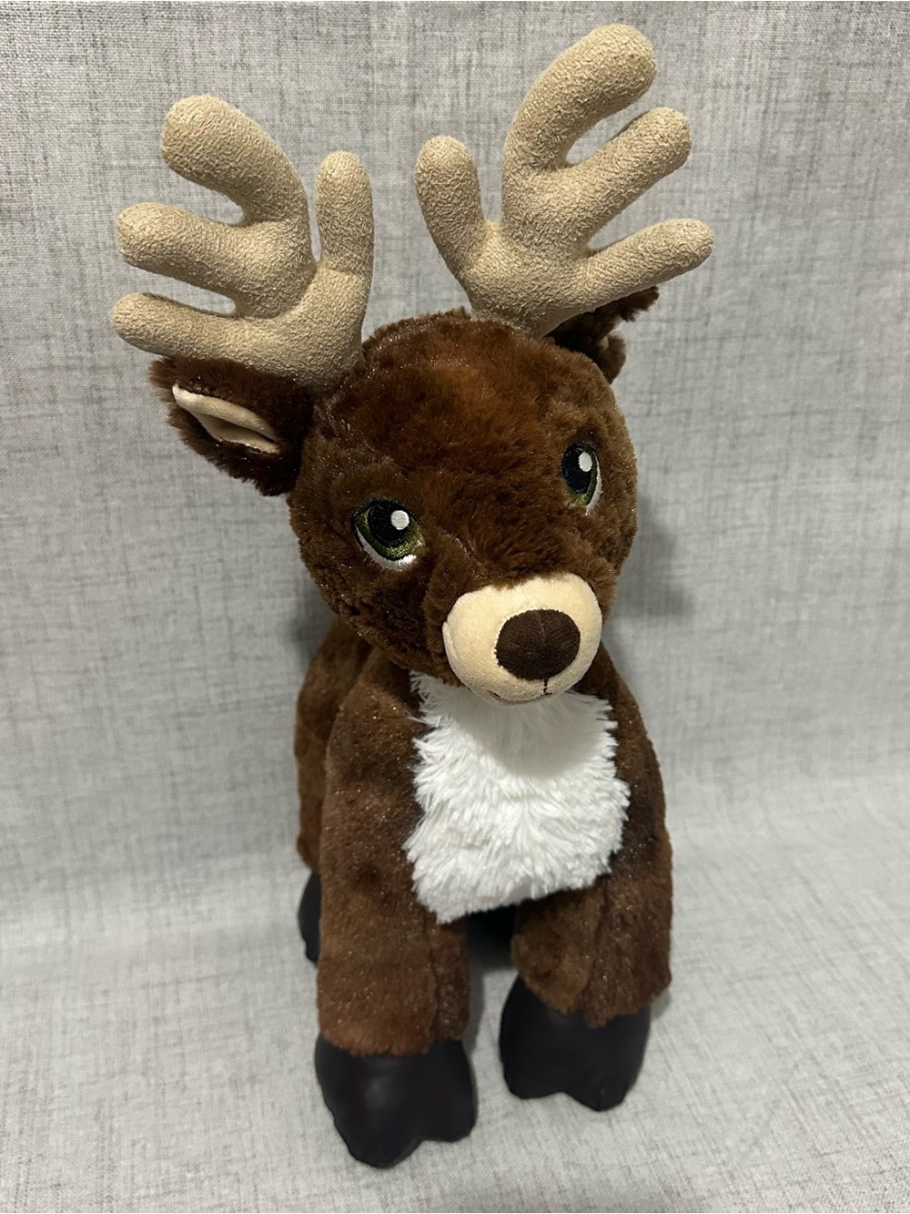 Build-A-Bear Christmas Reindeer Plush Brown Glitter Holiday Stuffed Animal